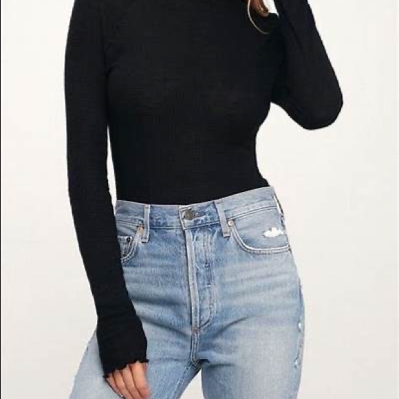 FREE PEOPLE | Make It Easy Thermal Turtleneck | Black - Picture 2 of 9